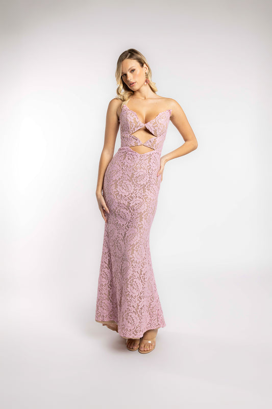 Blush lace gown