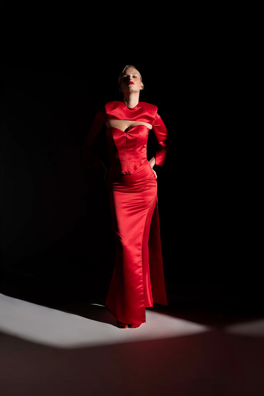 Bolero in douchesse con spalline