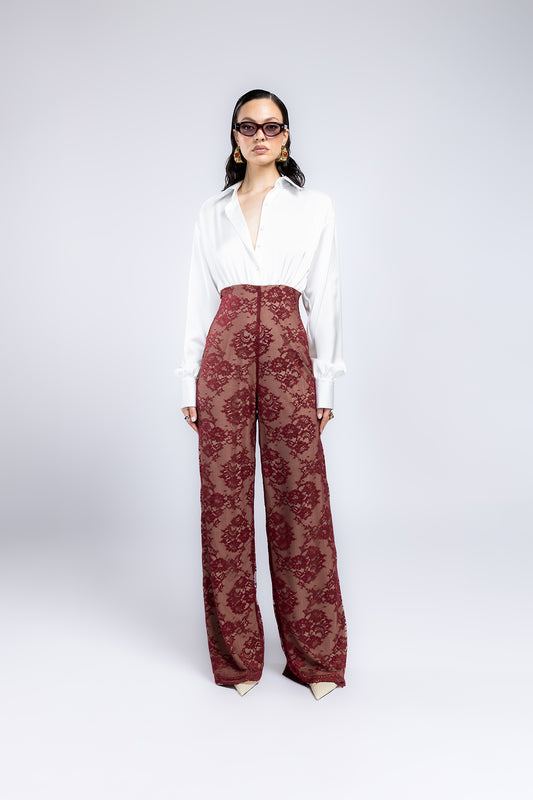 Jumpsuit Satin & Pizzo