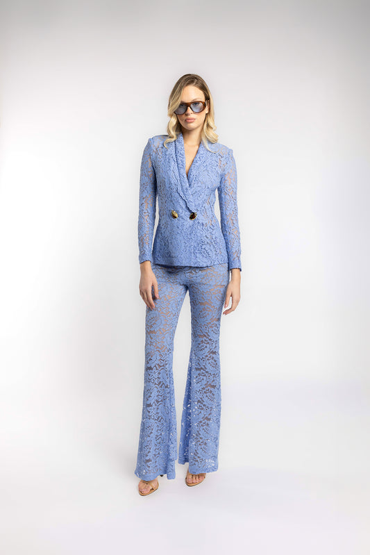 Bleu dentelle blazer