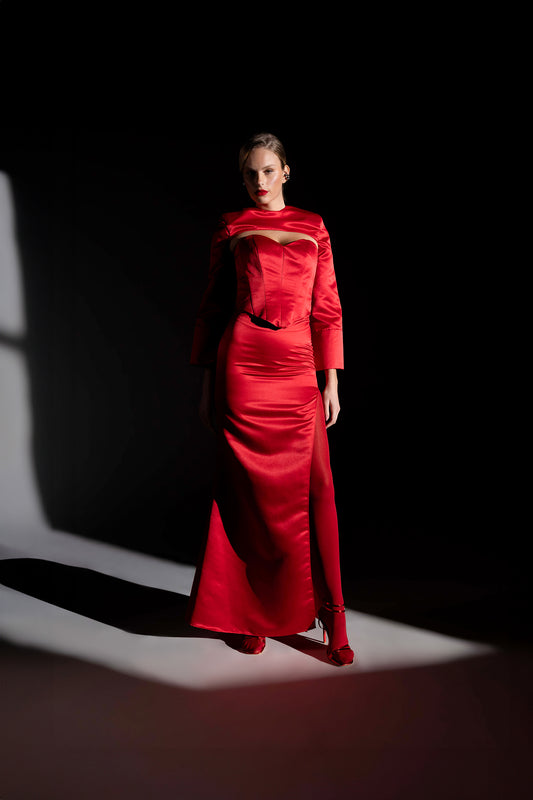 Bolero in douchesse con spalline