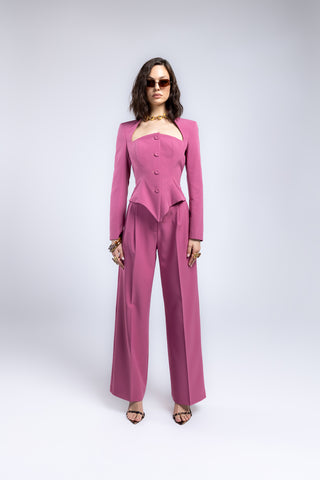 Giacca bustier con taglio asimmetrico e spallina